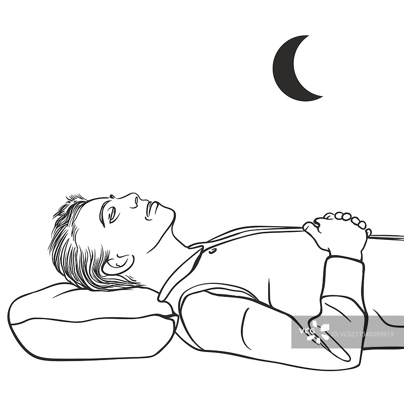 黑白画的睡觉的人与图片素材