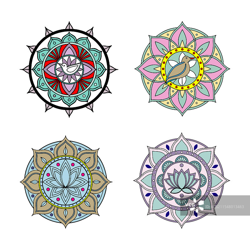 印度传统曼荼罗设计套件图片素材