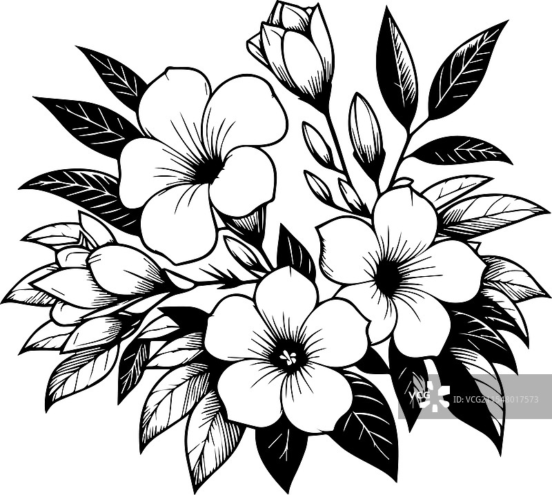 金钟花墙面装饰和纹身设计图片素材