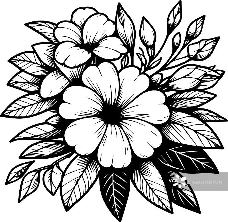 精致的金钟花纹身设计图片素材