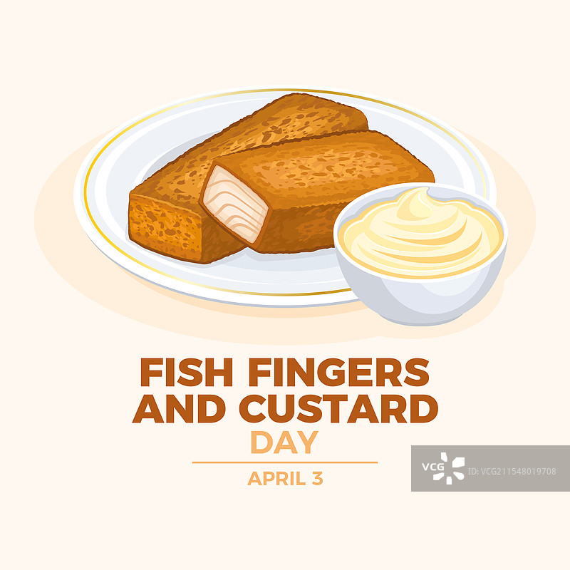 鱼指和奶油布丁日海报图片素材