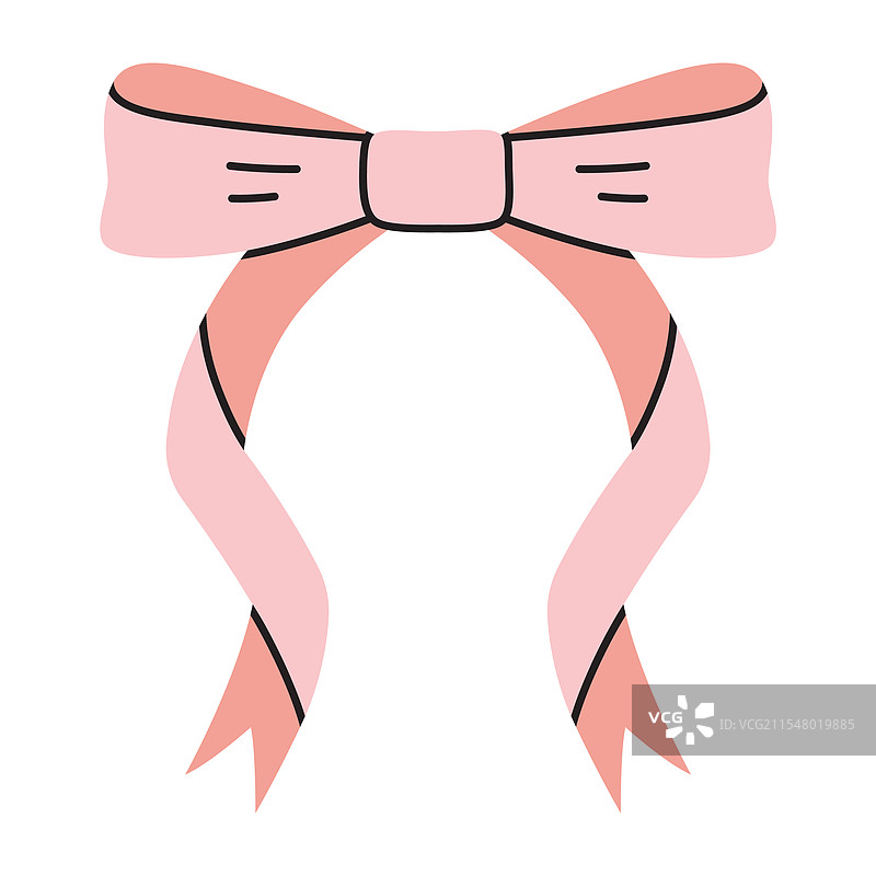 美丽的粉色丝带蝴蝶结装饰结图片素材