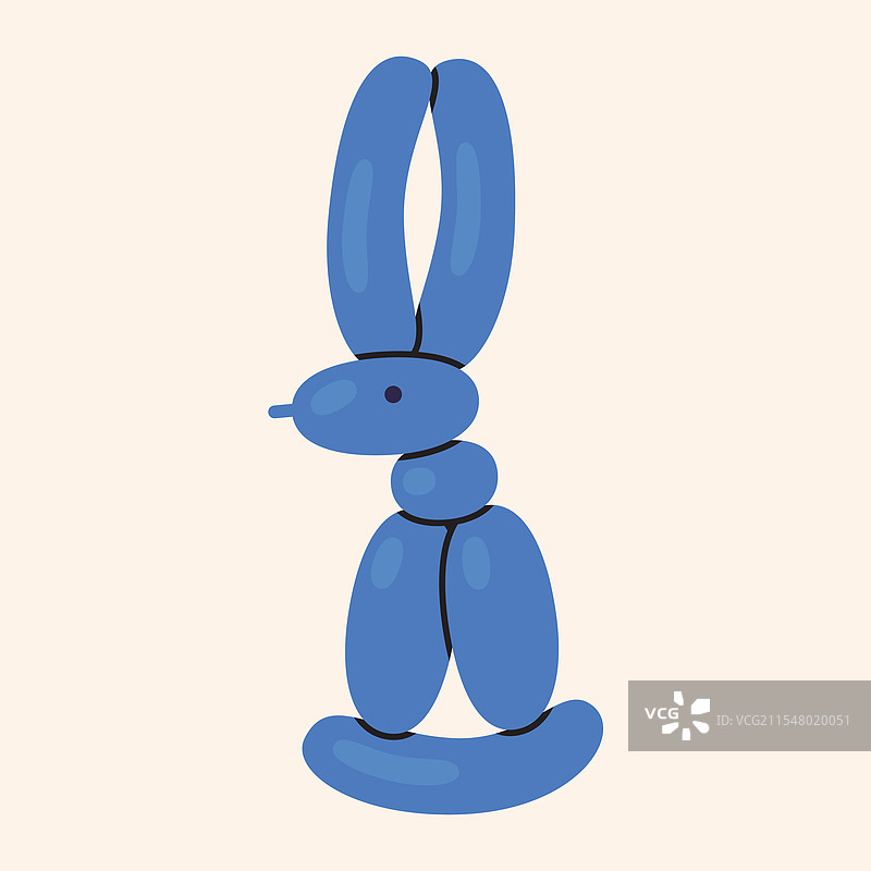 蓝色气球兔子充气动物雕像图片素材