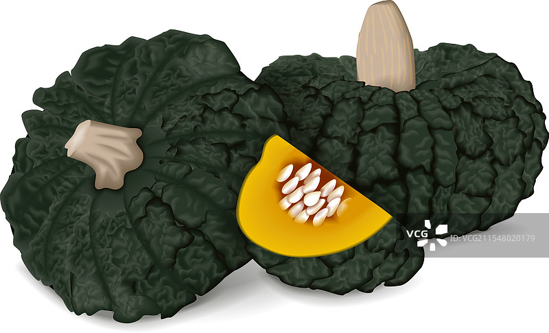 整颗和切块的基奥贾南瓜图片素材