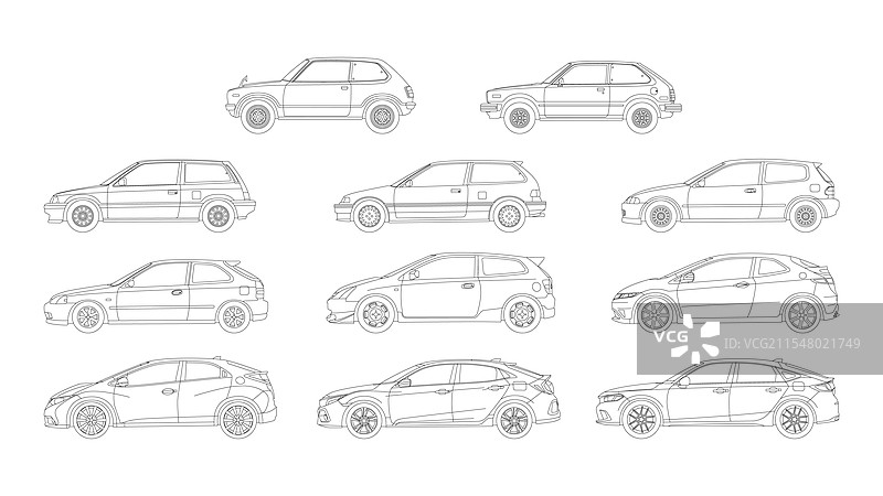 本田思域所有代际图片素材