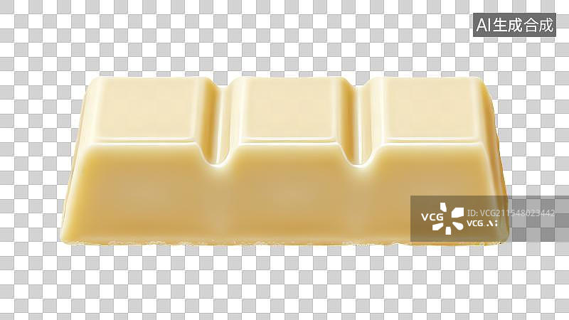 【AI数字艺术】3D渲染，一块巧克力，白巧克力，牛奶巧克力，，可可脂，甜食零食烘焙原料免抠元素图片素材