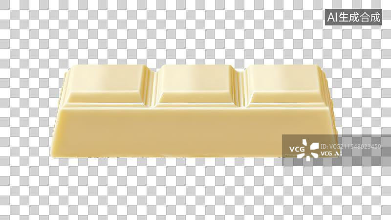 【AI数字艺术】3D渲染，一块巧克力，白巧克力，牛奶巧克力，，可可脂，甜食零食烘焙原料免抠元素图片素材