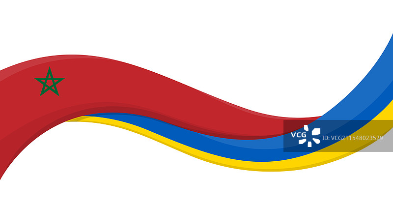 乌克兰国旗的波浪形丝带横幅图片素材