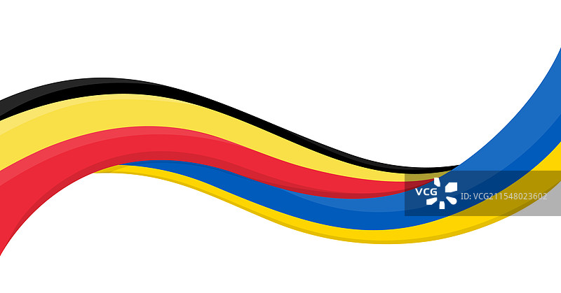 乌克兰国旗与比利时的波浪形丝带横幅图片素材