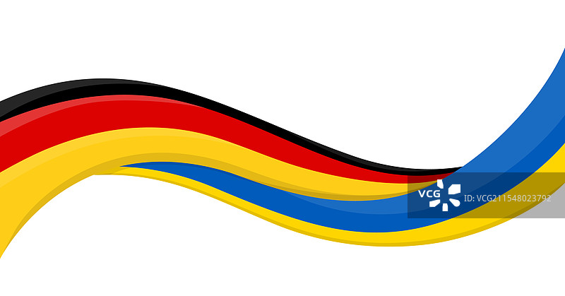 乌克兰国旗的波浪形丝带横幅图片素材