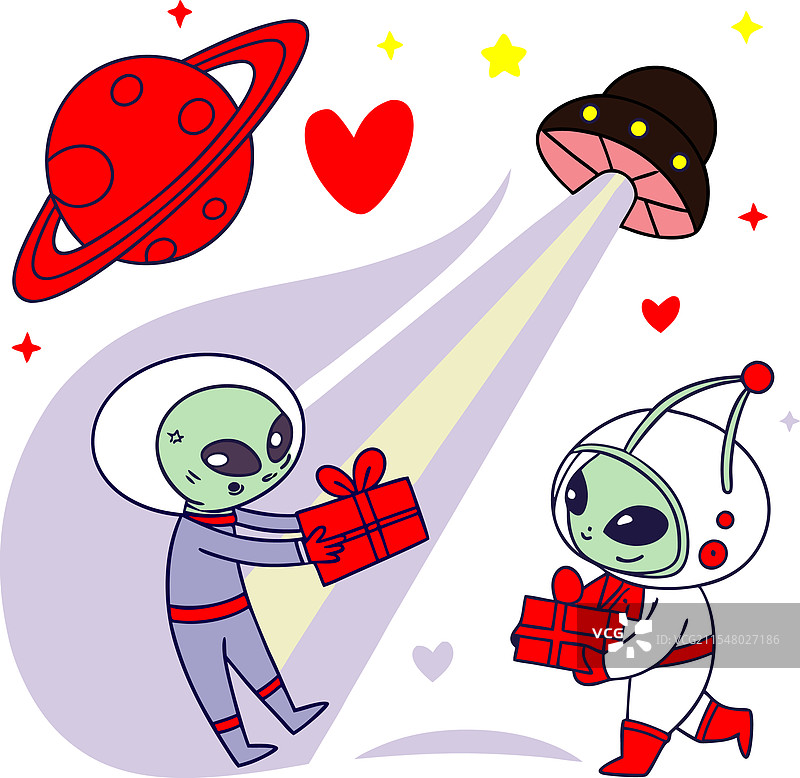 外星人庆祝情人节1图片素材