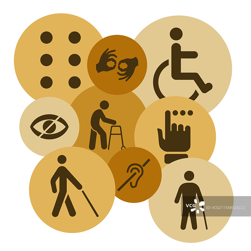 心理、身体、感官和智力障碍图片素材