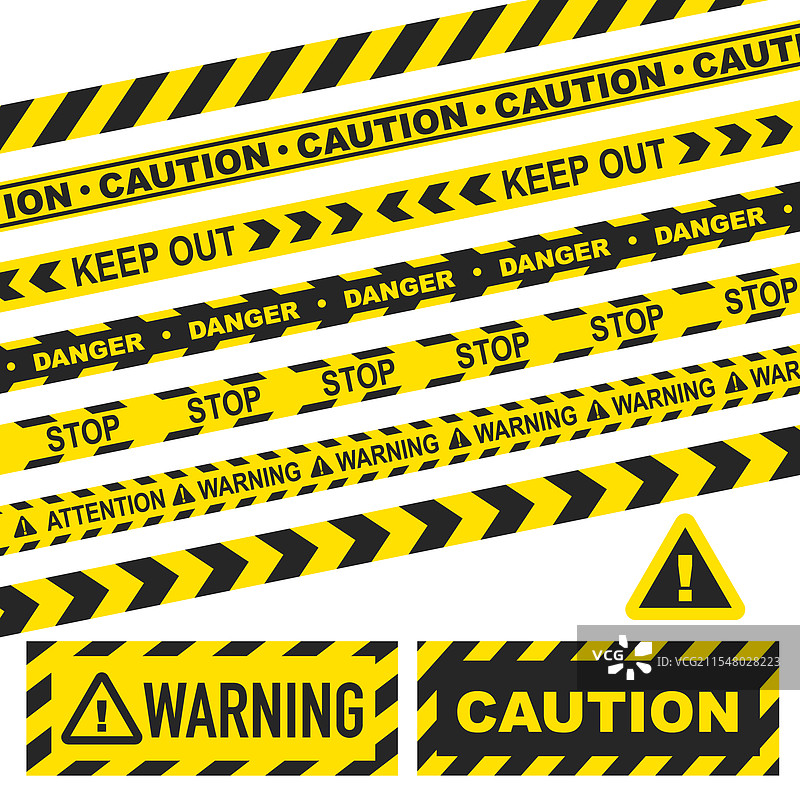 黄色和黑色的障碍带套装图片素材