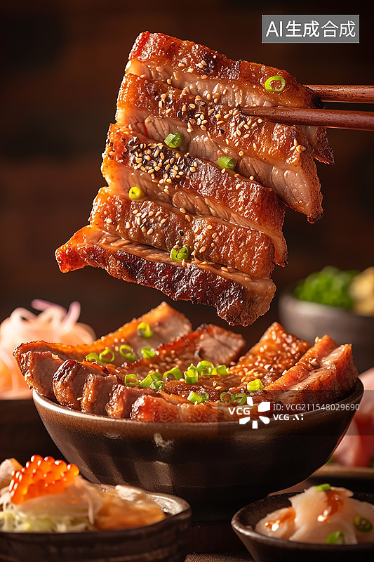 【AI数字艺术】餐饮美食红烧鳗鱼盖饭图片素材