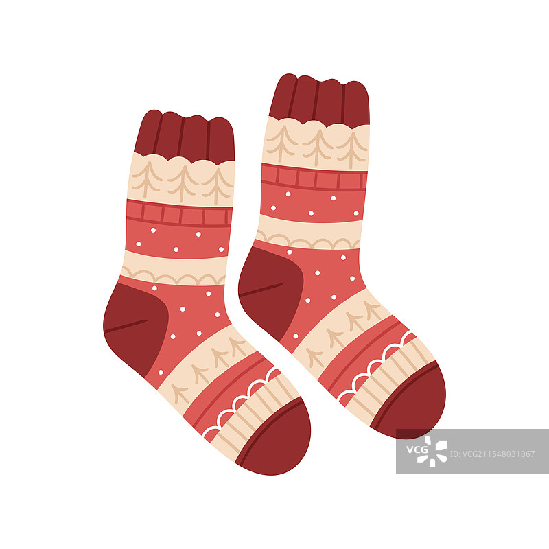 编织的舒适保暖袜子以有趣的方式排列在一起图片素材