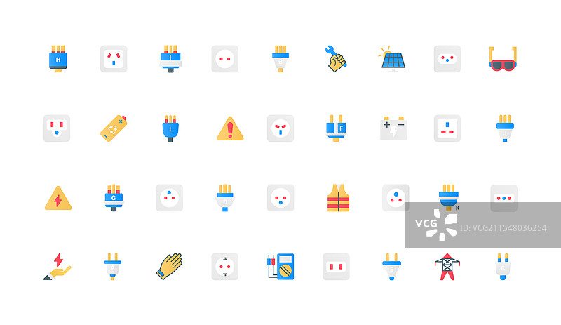 国际电源插头和插座的类型图片素材