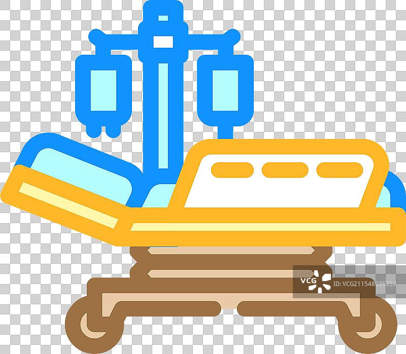 医院病床癌症治疗彩色图标图片素材