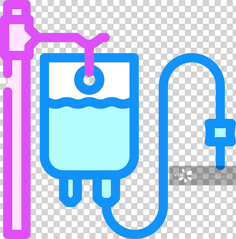 癌症治疗静脉输液彩色图标图片素材