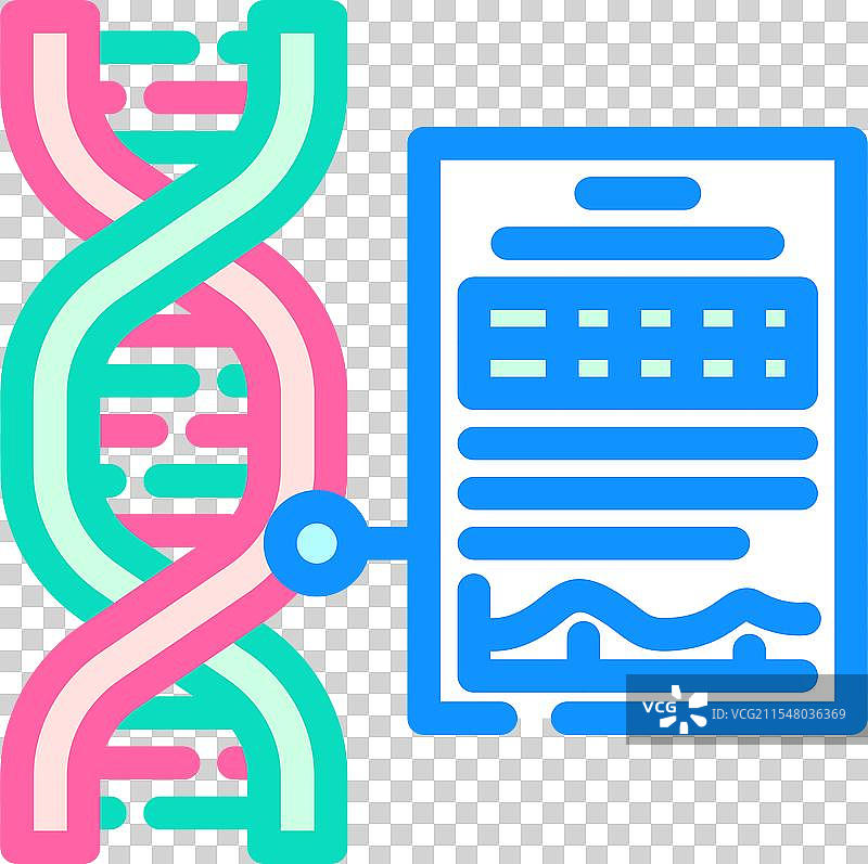 癌症治疗的基因检测彩色图标图片素材