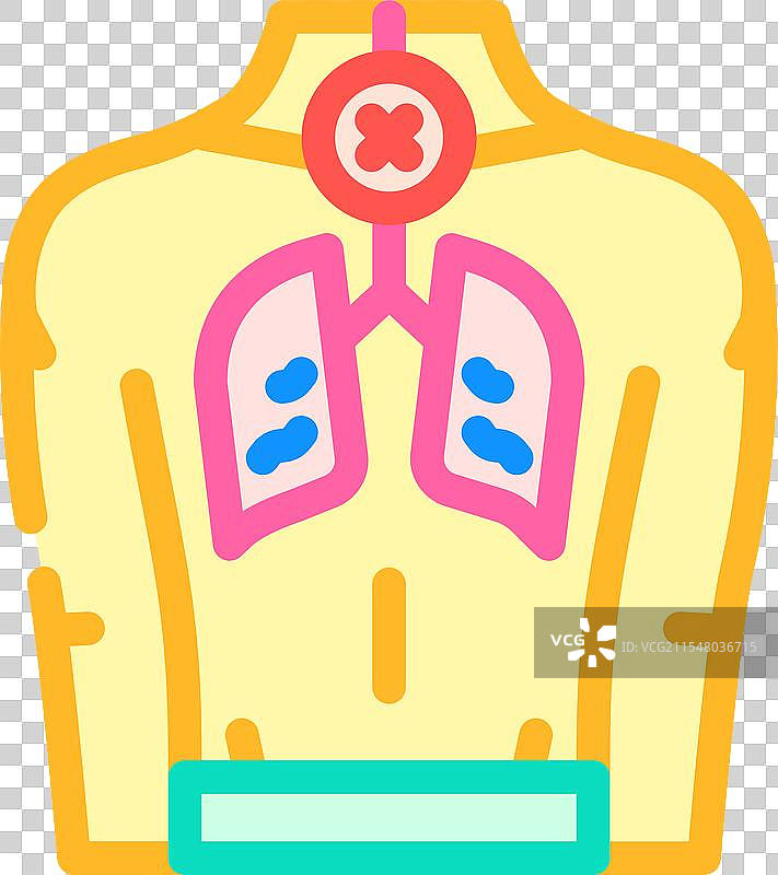 呼吸急促疾病症状彩色图标图片素材