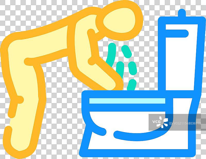 恶心呕吐疾病症状彩色图标图片素材