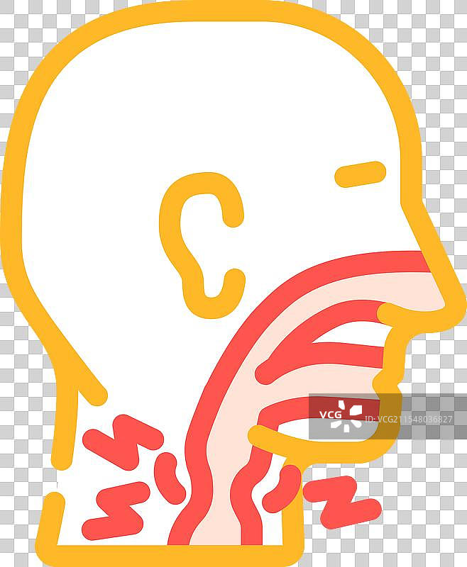 吞咽困难疾病症状彩色图标图片素材