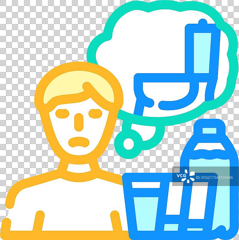 过度口渴和排尿的疾病症状颜色图片素材