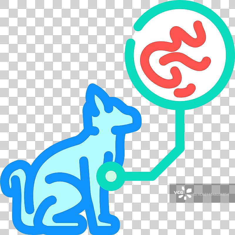 猫寄生虫蠕虫彩色图标图片素材