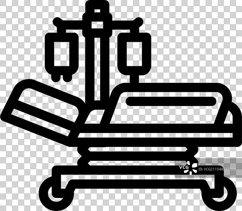 医院病床癌症治疗线条图标图片素材