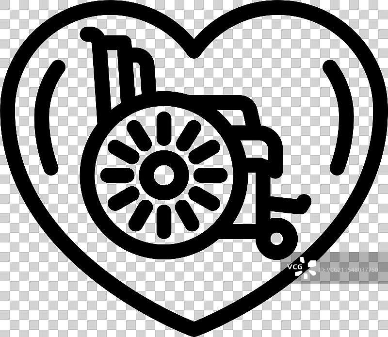 癌症治疗的姑息护理线条图标图片素材