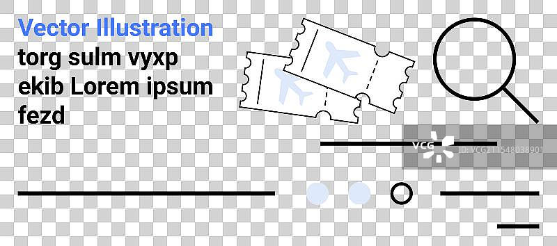 放大镜下的机票预订图片素材
