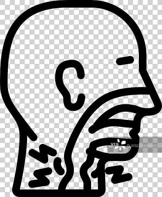 吞咽困难疾病症状线条图标图片素材