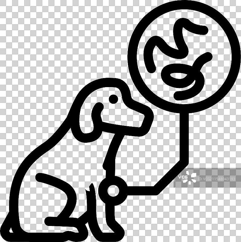 狗寄生虫蠕虫线条图标图片素材