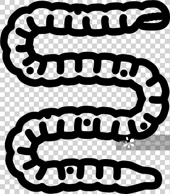 绦虫寄生虫线条图标图片素材