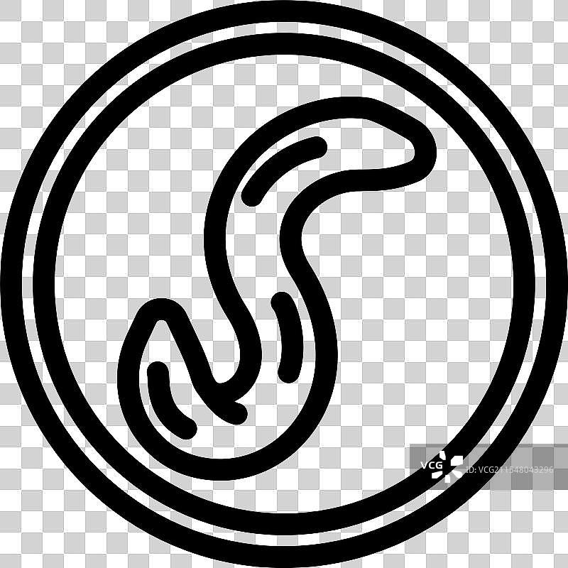 蛲虫寄生虫线条图标图片素材