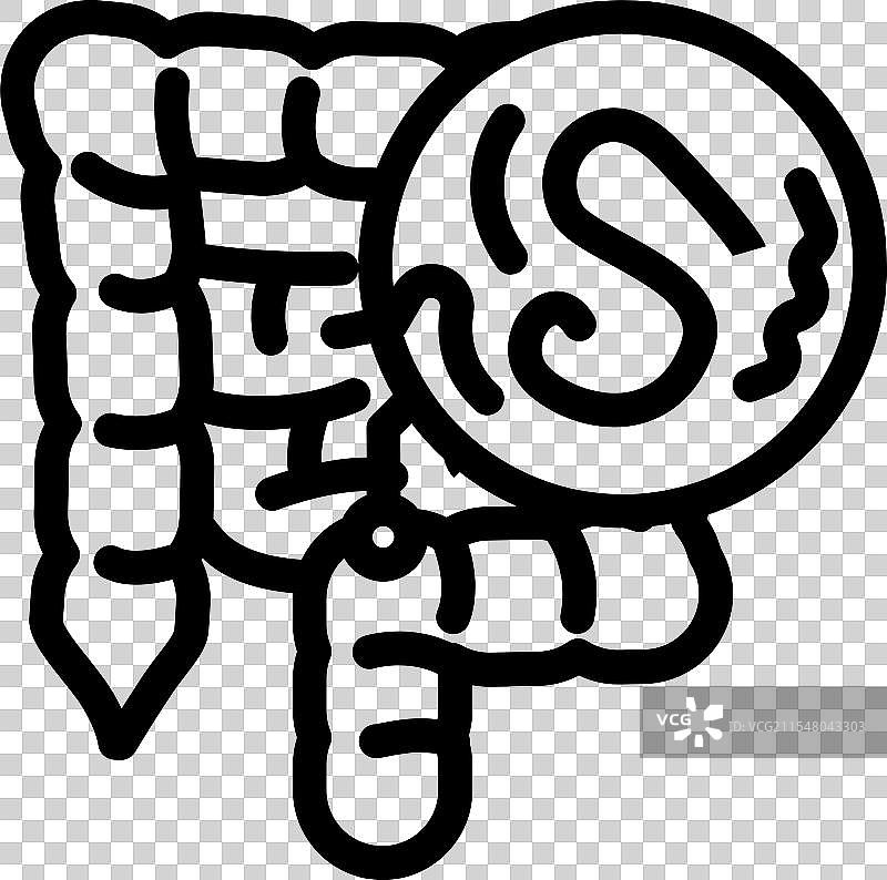 寄生虫的蠕虫消化系统线条图标图片素材