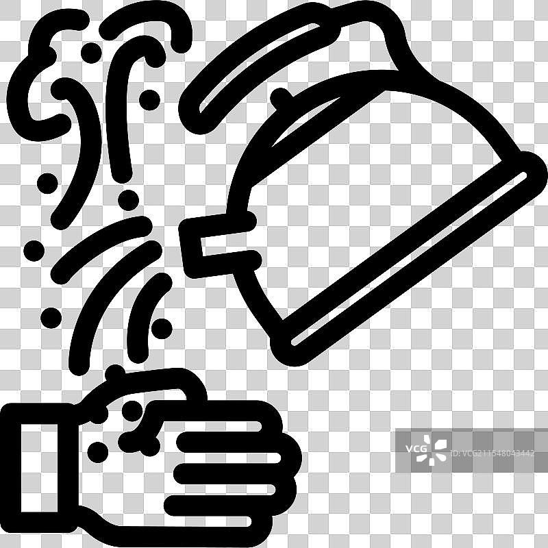 家庭烫伤事故线条图标图片素材