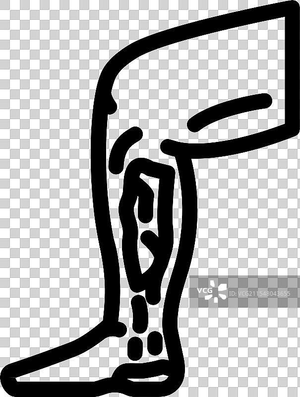 家庭受伤事故的裂伤线条图标图片素材