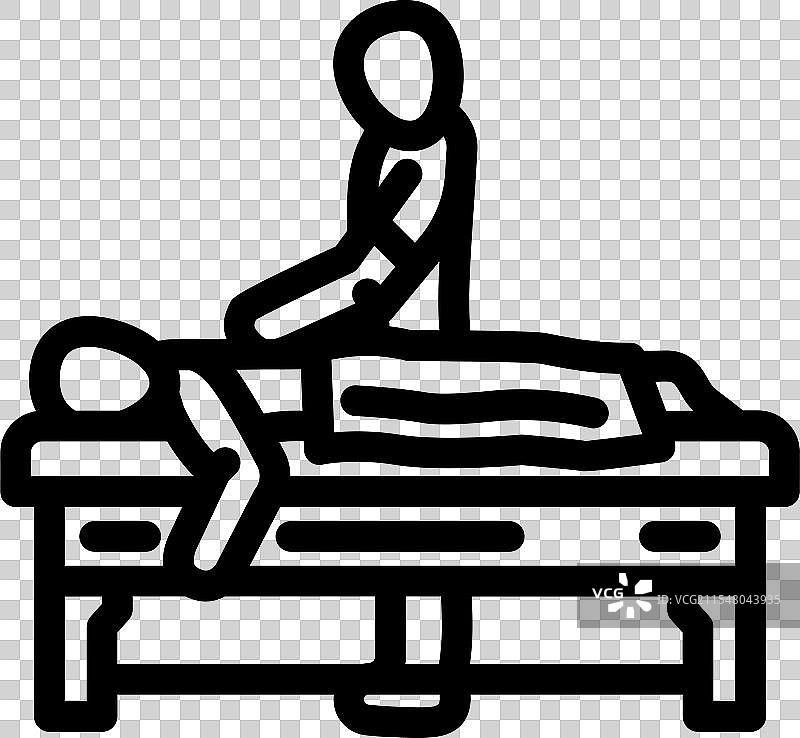 按摩治疗师水疗治疗线条图标图片素材