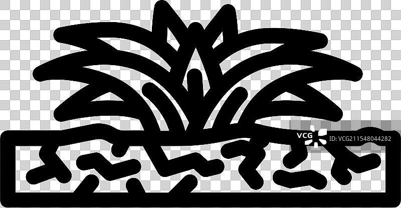 耐旱植物节水线条图标图片素材