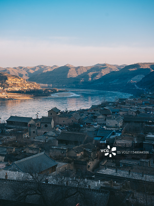山西省吕梁市临县碛口古镇，黄河边上的古镇图片素材