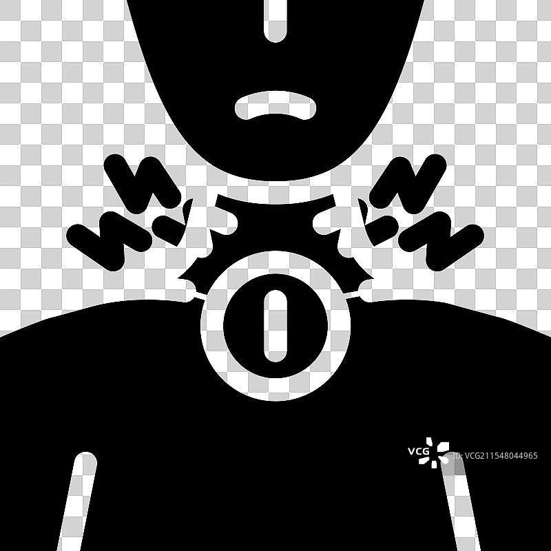 喉咙痛嘶哑疾病症状图标图片素材