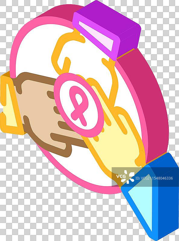 癌症治疗支持小组等距图标图片素材