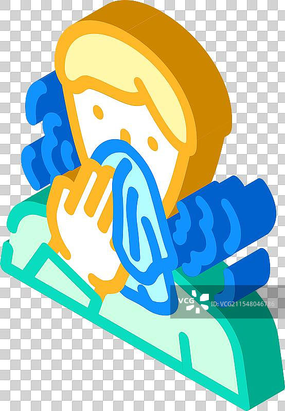 咳嗽、打喷嚏、疾病症状等距图标图片素材