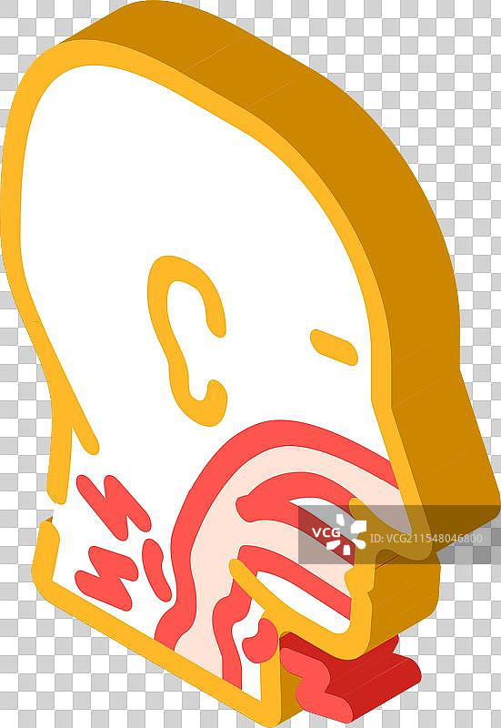 吞咽困难疾病症状等距图图片素材