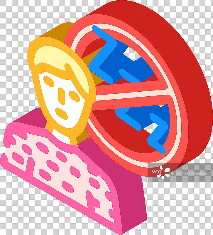 失眠症状的等距图标图片素材