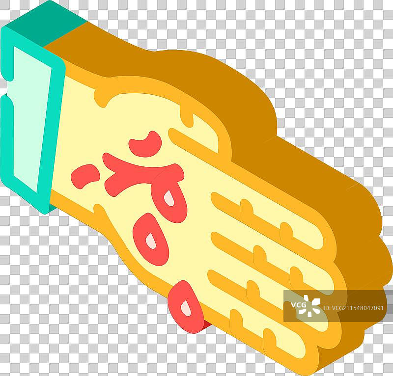 家庭受伤事故的切割等距图标图片素材