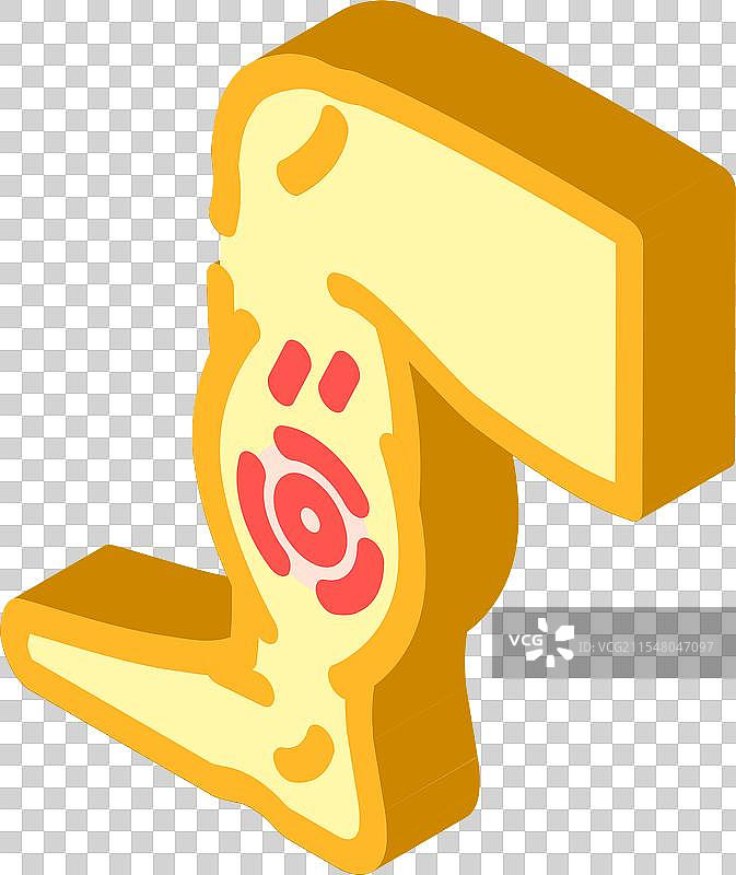 家庭伤害事故的拉伤等距图标图片素材