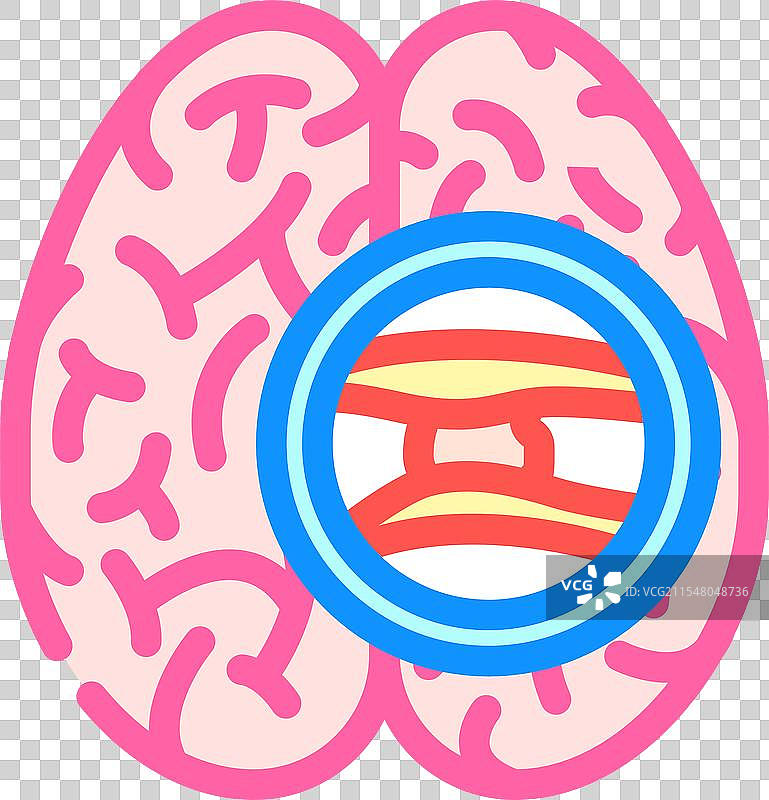 中风男性疾病彩色图标图片素材