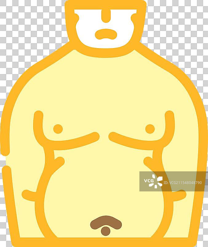 肥胖男性疾病彩色图标图片素材